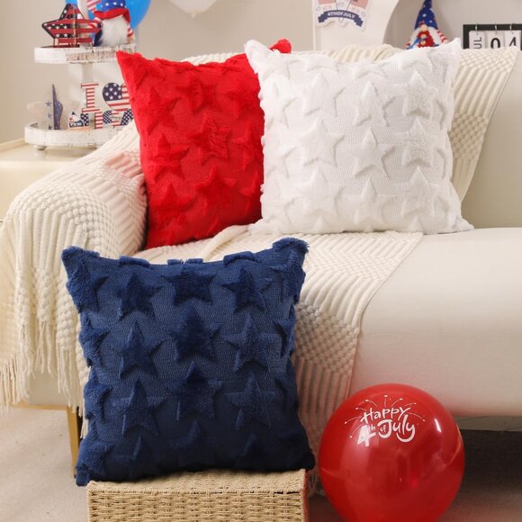 4th of July Pillow Covers 18x18 inch Set of 8- 4th of July Decor Cream - Picture 5 of 6